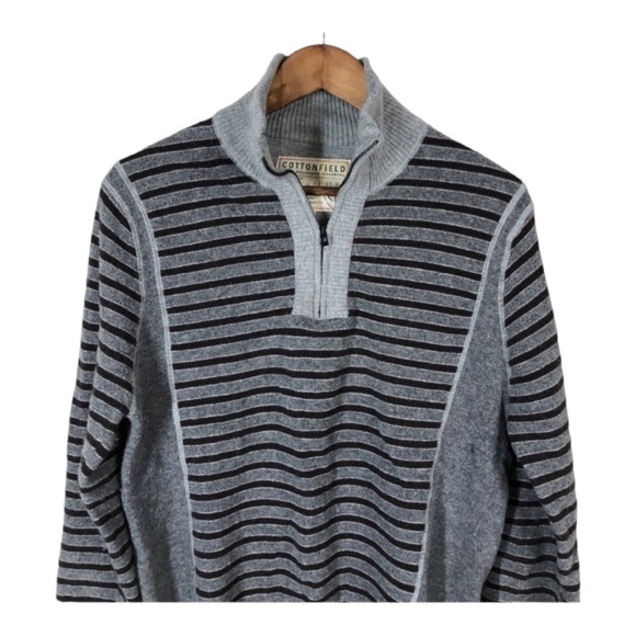 Cottonwood Vintage Grey Long Sleeve 1/4 Zip Wool Blend Sweater size XL - Picture 3 of 7